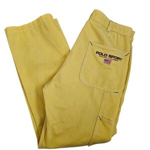 Polo Ralph Lauren Relaxed Straight Yellow Twill Pant Tag Size 32x32 (32x29)